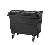 500L Steel Wheelie Bin – Black