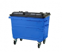 500L Steel Wheelie Bin – Blue