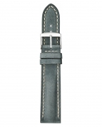 Padded Vintage Leather Watch Band Gray, 20mm