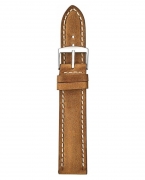 Padded Vintage Leather Watch Band Light Brown, 18mm