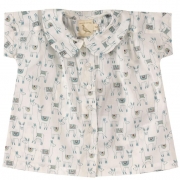 Pigeon Baby Peter Pan Collar Blouse In Llama Print – 3-6m