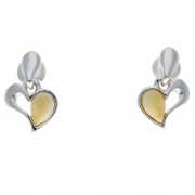 925 Sterling Silver & Baltic Amber Drop Hearts Earrings – GL154 Lemon – SilverAmberJewellery