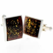 925 Sterling Silver & Baltic Amber Classic Cufflinks – AAC004 Cognac – SilverAmberJewellery