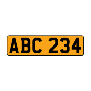 Legal 4D Number Plates For All Vehicles – Yellow – Rear – 6 Dig Plate – 399w x 101hmm – JDM Plates