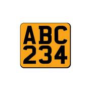 Small & Legal Number Plates For Imported Vehicles – Yellow – Rear – 6 Dig Plate – 172w x 156hmm – JDM Plates