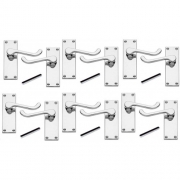 6 x Pairs Of Victorian Scroll Polished Chrome Lever Latch Door Handles 120mm Long Premium Quality – Golden Grace – My Door Handles