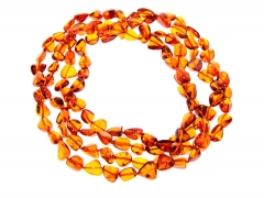 Genuine Cognac Baltic Amber Nuggets Luxurious Long Necklace – NE0178 – SilverAmberJewellery