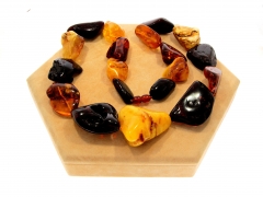 Genuine Multicoloured Baltic Amber Large Nuggets Luxurious Necklace – NE0163 – SilverAmberJewellery