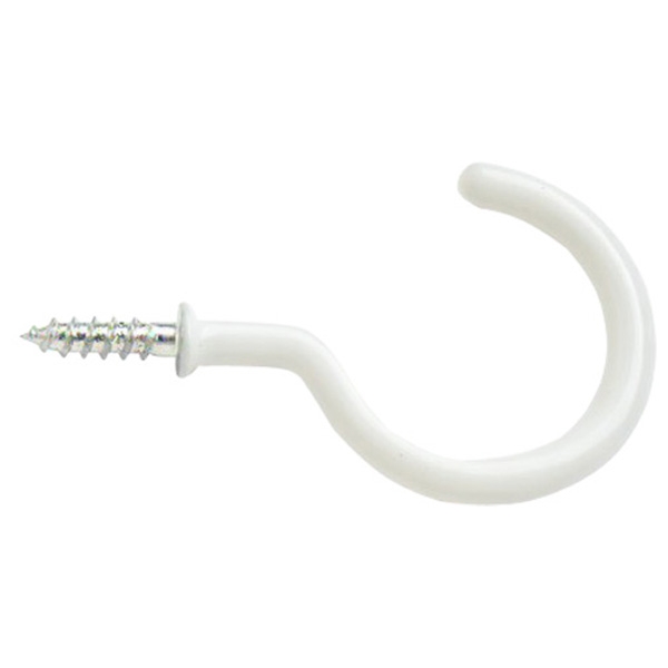 Cup Hooks – White Plastic Coated 32mm – 10 Pack – DIY Direct