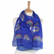 Limited Edition NHS Rainbow Scarf Blue – Stylish & Luxurious – Unisex – The Scarf Giraffe