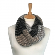 Fluffy Block Pattern Snood Grey – The Scarf Giraffe