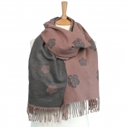 Pashmina Style, Reversible Floral Scarf Pink – Stylish & Luxurious – Unisex – The Scarf Giraffe