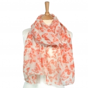 Butterfly Print Scarf Orange – Stylish & Luxurious – Unisex – The Scarf Giraffe