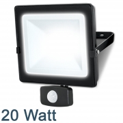 Luceco Eco Slimline LED Floodlight PIR 10-50 Watt 800-4000 Lumens IP65 Black 4000K 20W EFLD20B40P PIR – Masterlec