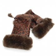 Fingerless Gloves – Animal Print Dark Brown – The Scarf Giraffe