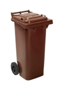 80L Two Wheel Plastic Bin – Brown