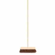 10″ Stiff Bassine Broom and Wooden Handle