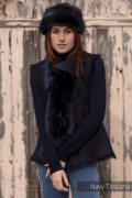 Women’s Toscana Sheepskin Gilet | Coats | Made in London – Pink Avocet 14 / Navy by Pink Avocet