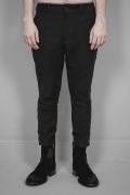 Ann Demeulemeester – Mens – Trousers – Black – Slim Fit – Linen & Cotton – Bottom Leg Buttons