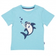 Kite Toddler Snorkel Shark Organic Cotton T-shirt – Blue – 12-18 months