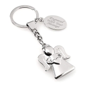 Silver Guardian Angel Keyring