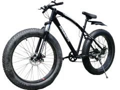 Fat Tyre Bike – G-Hybrid – Mammoth -Suspension & Gear 20′ – Black – Green Hybrid Bikes