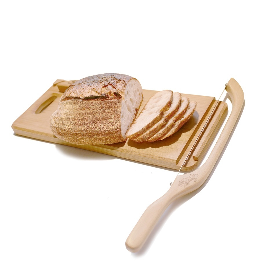 Beech Fiddle Bow Bread Knife & Board Set – Right Handed – Original – JonoKnife