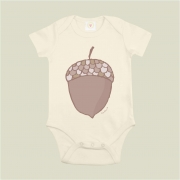 Natural Organic Cotton Baby Bodysuit – Nutty – 3-6 months – Ethikel