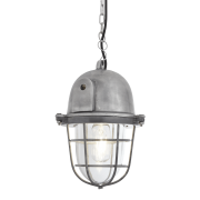 Industville – Bulkhead Cage Pendant – 11 Inch – Silver / Grey Colour – Aluminium / Glass Material – 30 CM X 17.5 CM X 17.5 CM