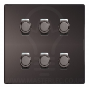 BG Black Nickel Screwless Flat Plate 6 Gang Trailing Edge LED Dimmer Light Switch 2 Way Custom Switch – Masterlec