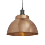 Industville – Brooklyn Dome Pendant – 13 Inch – Ceiling Light – Light Shade – Copper / Black Colour – Copper / Brass Material – 30.5 CM X 33 CM X 33 CM