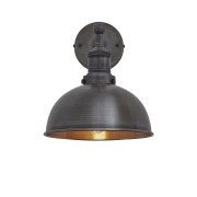 Industville – Brooklyn Dome – 8 Inch – Wall Light Fixture – Black / Grey / Copper Colour – Pewter / Copper / Brass Material – 26.5 CM X 20 CM X 28 CM