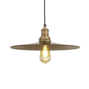 Industville – Brooklyn Flat Pendant – 15 Inch – Ceiling Light – Light Shade – Brass Colour – Brass Material – 16.5 CM X 38 CM X 38 CM