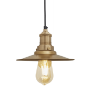 Industville – Brooklyn Flat Pendant – 8 Inch – Ceiling Light – Light Shade – Brass Colour – Brass Material – 14.5 CM X 21 CM X 21 CM