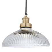 Industville – Brooklyn Glass Dome Pendant – 12 Inch – Ceiling Light – Light Shade – Brass / Clear Colour – Brass / Glass Material – 25 CM X 30 CM X 30 CM