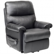 Borg Dual Motor Riser Recliner Armchair – Black Leather