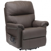 Borg Dual Motor Riser Recliner Armchair – Brown Leather