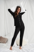 Bamboo Pyjamas Black | Women’s Nightwear | Pretty You London UK 18 / Black