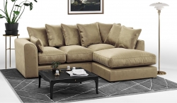 Brooklyn Beige Plush Corner Sofa – Right Hand Facing – The Online Sofa Shop