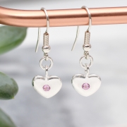 Personalised Birthstone Sterling Silver Heart Earrings – Hurley Burley