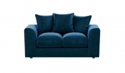 Brooklyn Plush Velvet 2 Seater Sofa – Fibre Filled – Blue – The Online Sofa Shop