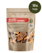 Oak Brandy Smokin’ Chunks – 10 Packs – Smokin’ – Green Olive Firewood