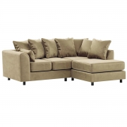 Brooklyn Plush Velvet Corner Sofa – Foam Filled – Beige – Right Hand Facing – The Online Sofa Shop