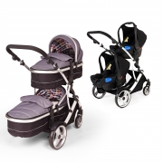 Kids Kargo Duellette Twins + 2 Isofix Car Seats