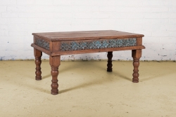 HAMESHA Carved Flower Coffee Table