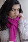 Cashmere Ribbed Scarf Fuchsia / One Size by Pink Avocet