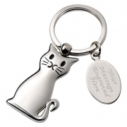 Silver Cat Keyring