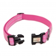 Long Paws Comfort Padded Dog Collar – Reflective Dog Collar UK L – Pink – Unisex – Long Paws UK