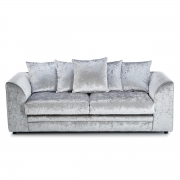 Crystal Crushed Velvet 3 Seater Sofa – Silver – The Online Sofa Shop