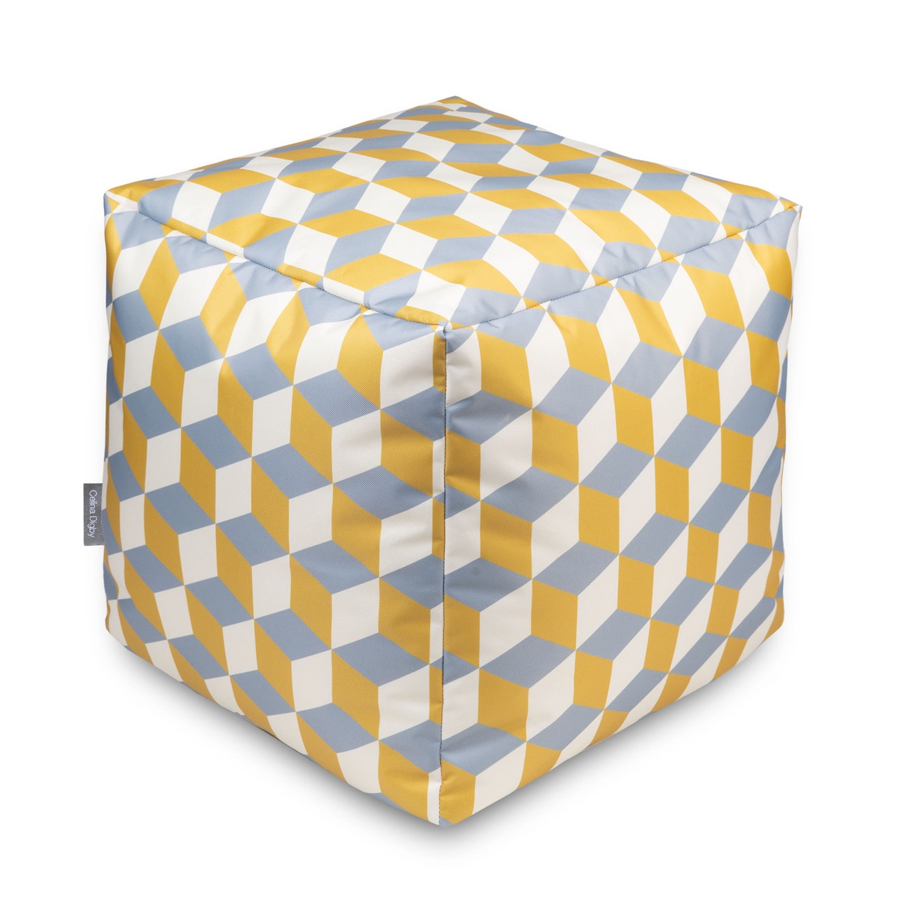 Celina Digby Luxury Water Resistant Garden Cube Pouffe – Mustard